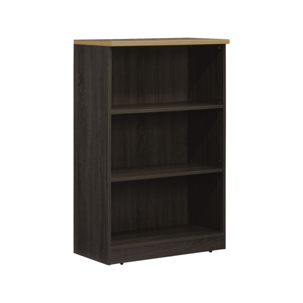 Armoire Moyenne Hauteur Ouverte Chêne D'Angleterre + Solama Gris L800XW420XH1245mm