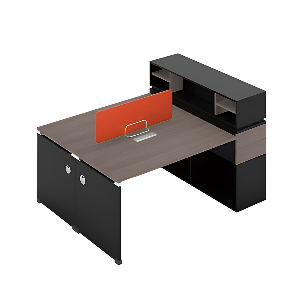 Poste de travail 2 places 1400L x 1200P x 1050H Marron