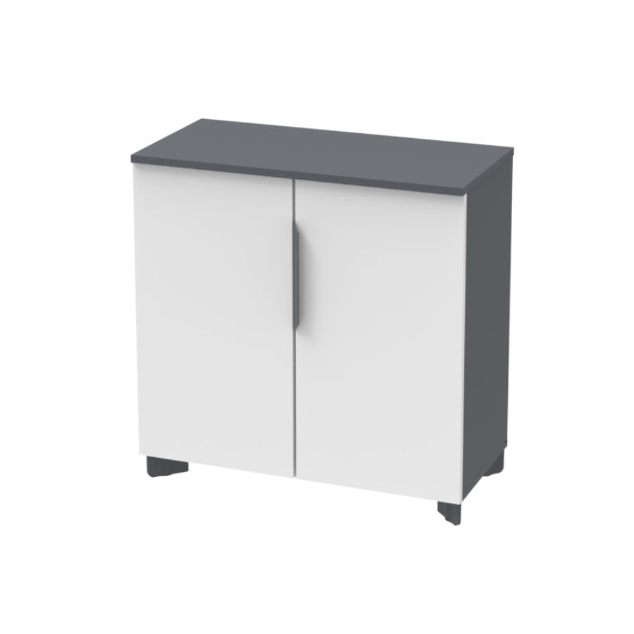 Portes battantes Armoire basse de rangement Blancs battantes Blanc