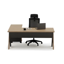 [BPEX-OMIX180-BA] Bureau Executif Omix avec retour 180 Cm Budva/Anthracite
